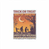 Süßes oder Saures Halloween Zombies Sensenmann Kür Aufkleber (Vorderseite)