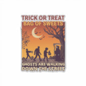 Süßes oder Saures Halloween Zombies Sensenmann Kür Aufkleber (Vorderseite)