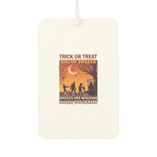 Süßes oder Saures Halloween Zombies Sensenmann Kür Autolufterfrischer (Vorderseite)