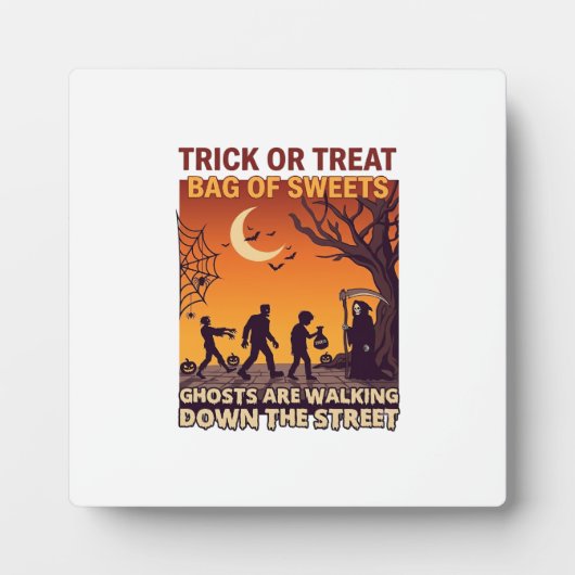 Süßes oder Saures Halloween Zombies Sensenmann Kür Fotoplatte (Vorderseite)