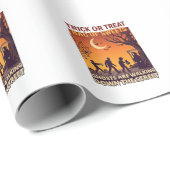 Süßes oder Saures Halloween Zombies Sensenmann Kür Geschenkpapier (Rolleneckpunkt)