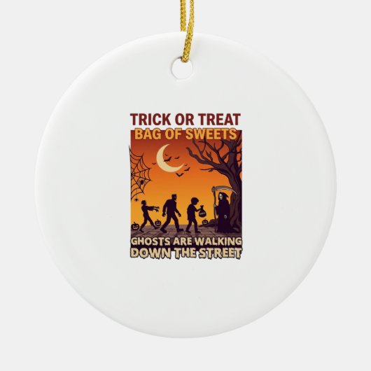 Süßes oder Saures Halloween Zombies Sensenmann Kür Keramik Ornament (Vorne)
