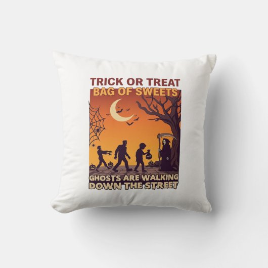 Süßes oder Saures Halloween Zombies Sensenmann Kür Kissen (Vorderseite)