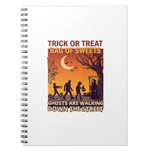 Süßes oder Saures Halloween Zombies Sensenmann Kür Notizblock