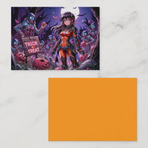 Süßes oder Saures Halloween Zombies verteilen Gehi Visitenkarte