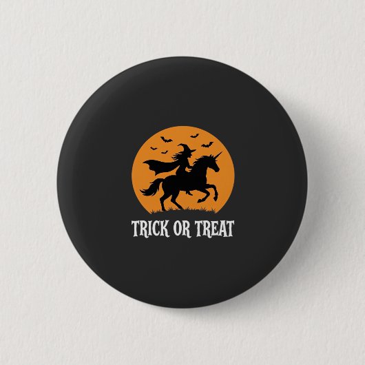 Süßes oder Saures Hexen Einhorn Halloween Design_1 Button (Vorderseite)