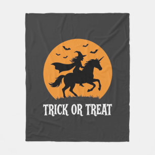 Süßes oder Saures Hexen Einhorn Halloween Design_1 Fleecedecke