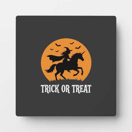 Süßes oder Saures Hexen Einhorn Halloween Design_1 Fotoplatte (Vorderseite)