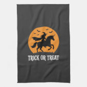Süßes oder Saures Hexen Einhorn Halloween Design_1 Geschirrtuch (Vertikal)