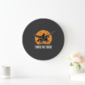 Süßes oder Saures Hexen Einhorn Halloween Design_1 Große Wanduhr (Zuhause)