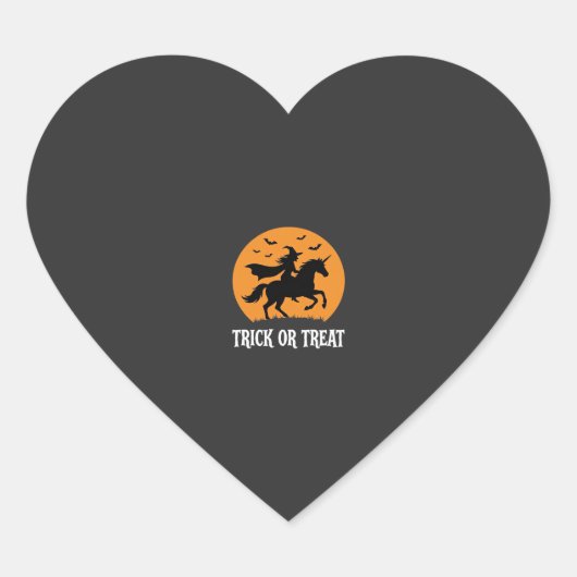 Süßes oder Saures Hexen Einhorn Halloween Design_1 Herz-Aufkleber (Vorderseite)