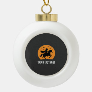 Süßes oder Saures Hexen Einhorn Halloween Design_1 Keramik Kugel-Ornament