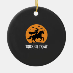 Süßes oder Saures Hexen Einhorn Halloween Design_1 Keramik Ornament