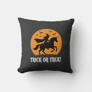 Süßes oder Saures Hexen Einhorn Halloween Design_1 Kissen