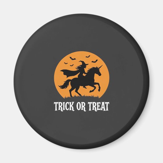 Süßes oder Saures Hexen Einhorn Halloween Design_1 Magnet (Vorne)