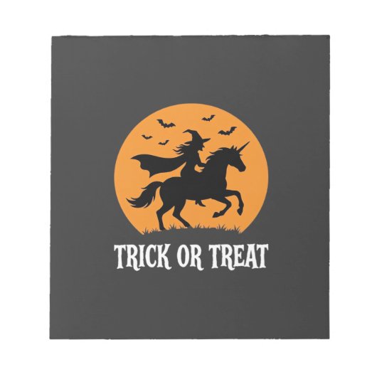 Süßes oder Saures Hexen Einhorn Halloween Design_1 Notizblock (Vorderseite)