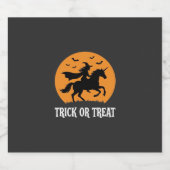 Süßes oder Saures Hexen Einhorn Halloween Design_1 Schaumweinetikett (Einzelnes Label)