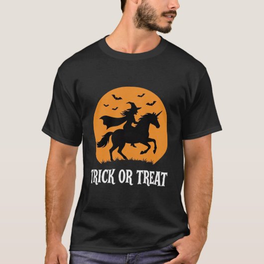 Süßes oder Saures Hexen Einhorn Halloween Design_1 T-Shirt (Vorderseite)