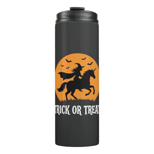 Süßes oder Saures Hexen Einhorn Halloween Design_1 Thermosbecher (Vorderseite)