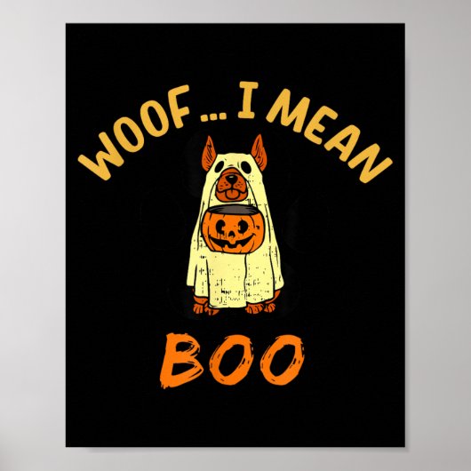Süßes oder Saures Hund Geister Kostüm Halloween Hu Poster (Vorne)