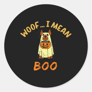 Süßes oder Saures Hund Geister Kostüm Halloween Hu Runder Aufkleber