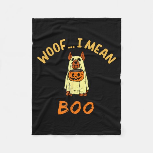 Süßes oder Saures Hund Geisterkostüm Halloween Hun Fleecedecke (Vorderseite)