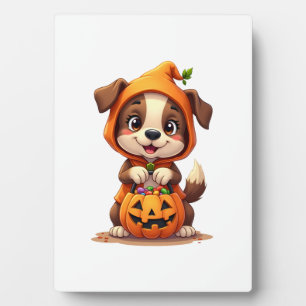 Süßes oder Saures Hund � Süßes Halloween-Welpen-Sh Fotoplatte