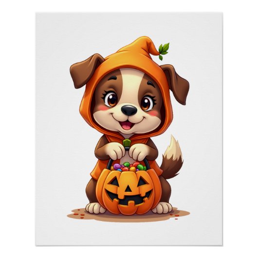 Süßes oder Saures Hund � Süßes Halloween-Welpen-Sh Poster (Vorderseite)