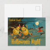 Süßes oder Saures in der Halloween-Nacht Postkarte (Vorne/Hinten)