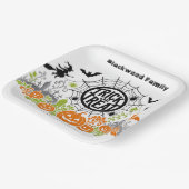 Süßes oder Saures Jack Fledermaus Halloween Botani Pappteller (Gewinkelt)