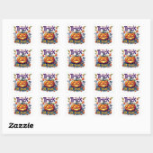 Süßes oder Saures Kürbis Candy Schädel Halloween � Quadratischer Aufkleber (Blatt)