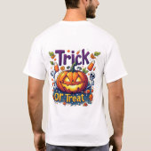 Süßes oder Saures Kürbis Candy Schädel Halloween � T-Shirt (Rückseite)
