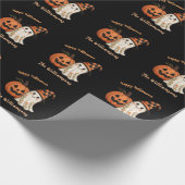 Süßes oder Saures Kürbis Geist Halloween Geschenkpapier (Ecke)