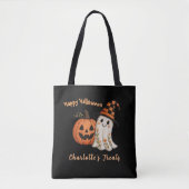 Süßes oder Saures Kürbis Geist Halloween Tasche (Vorderseite)