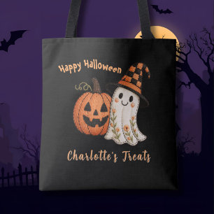 Süßes oder Saures Kürbis Geist Halloween Tasche