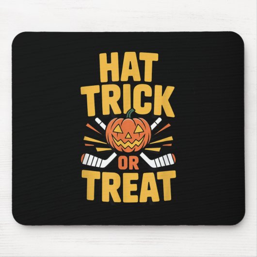 Süßes oder Saures Kürbis Halloween Eishockey Mousepad (Vorne)