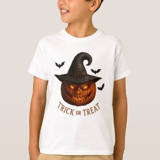 Süßes oder Saures Kürbis Hexenhut Halloween Design T-Shirt
