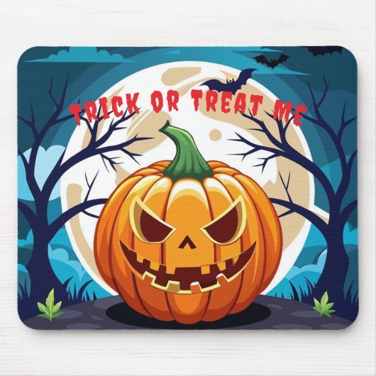 Süßes oder Saures Kürbis Mondlicht Mousepad (Vorne)