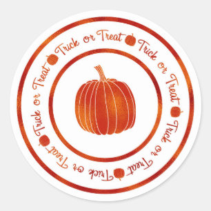 Süßes oder Saures & Kürbis Orange Glam Halloween Runder Aufkleber