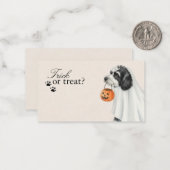 Süßes oder Saures Labradoodle Hund Halloween Mitteilungskarte (Vorderseite/Rückseite Beispiel)
