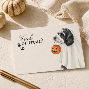 Süßes oder Saures Labradoodle Hund Halloween Mitteilungskarte