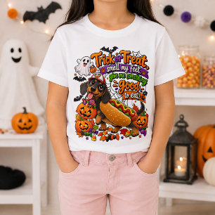 Süßes oder Saures Lustiger Dachshund Hot Dog Hallo T-Shirt