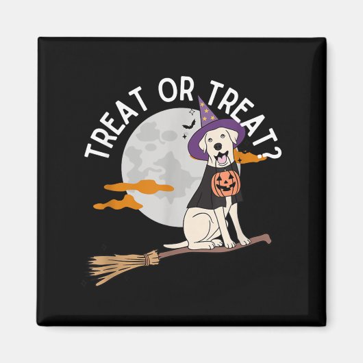 Süßes oder Saures Lustiger Hund Halloween Magnet (Vorne)