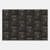 Süßes oder Saures. Mann als Skelett verkleidet Geschenkpapier Set (Vorderseite 3)