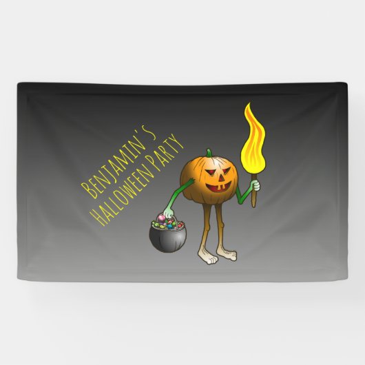 Süßes oder Saures mit Jack O' Lantern Banner (Horizontal)