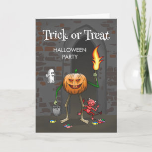 Süßes oder Saures mit Jack O'lantern Einladung