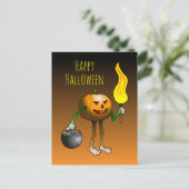 Süßes oder Saures mit Jack O'lantern Postkarte (Stehend Vorderseite)