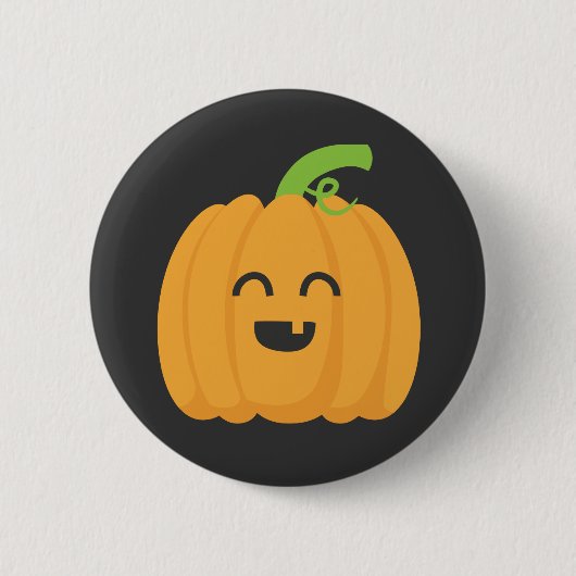 Süßes oder Saures mit süßem Kürbis für Halloween Button (Vorderseite)