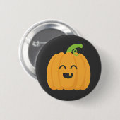 Süßes oder Saures mit süßem Kürbis für Halloween Button (Vorne & Hinten)