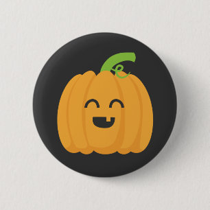 Süßes oder Saures mit süßem Kürbis für Halloween Button